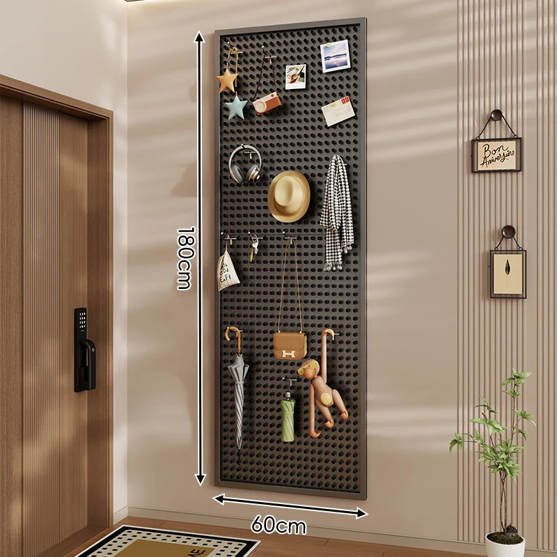 Wall-Mounted Pegboard Organizer Modular Grid 10 Hooks Included
