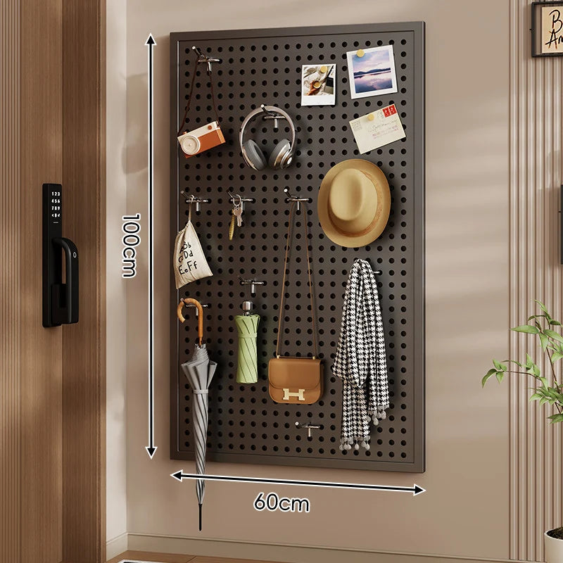 Wall-Mounted Pegboard Organizer Modular Grid 10 Hooks Included