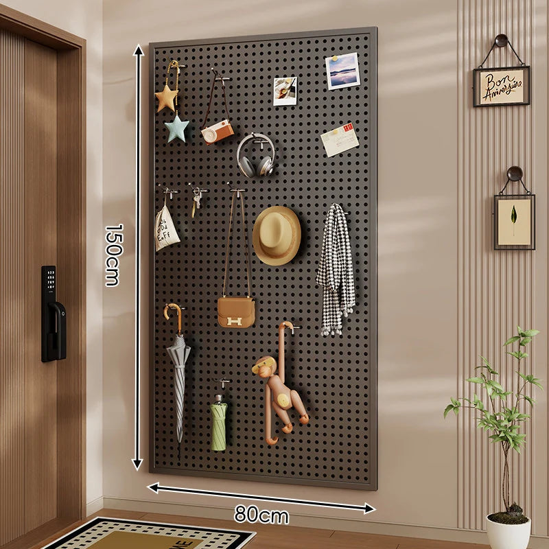 Wall-Mounted Pegboard Organizer Modular Grid 10 Hooks Included