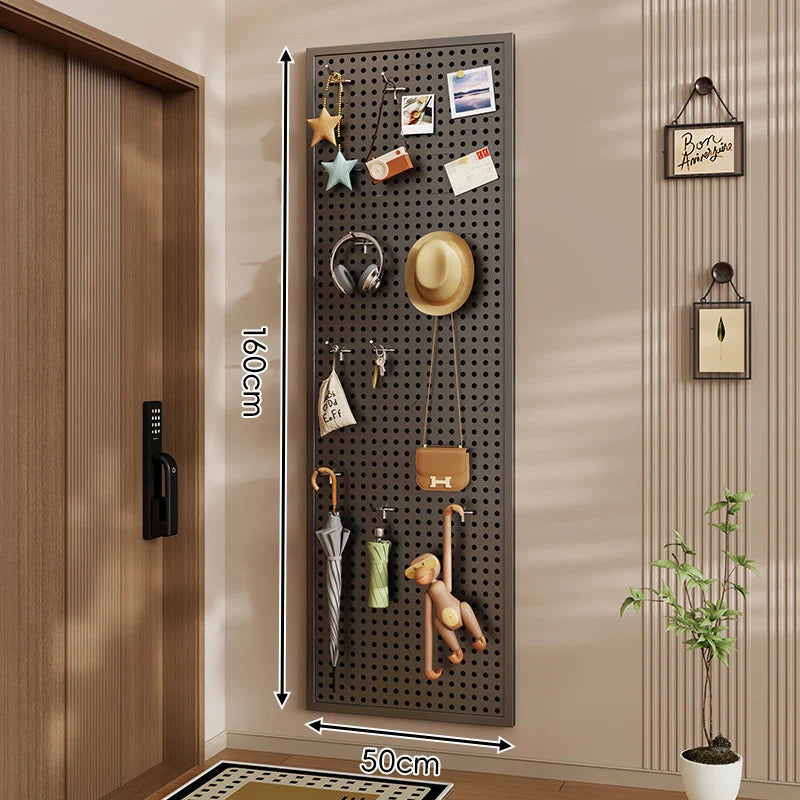 Wall-Mounted Pegboard Organizer Modular Grid 10 Hooks Included