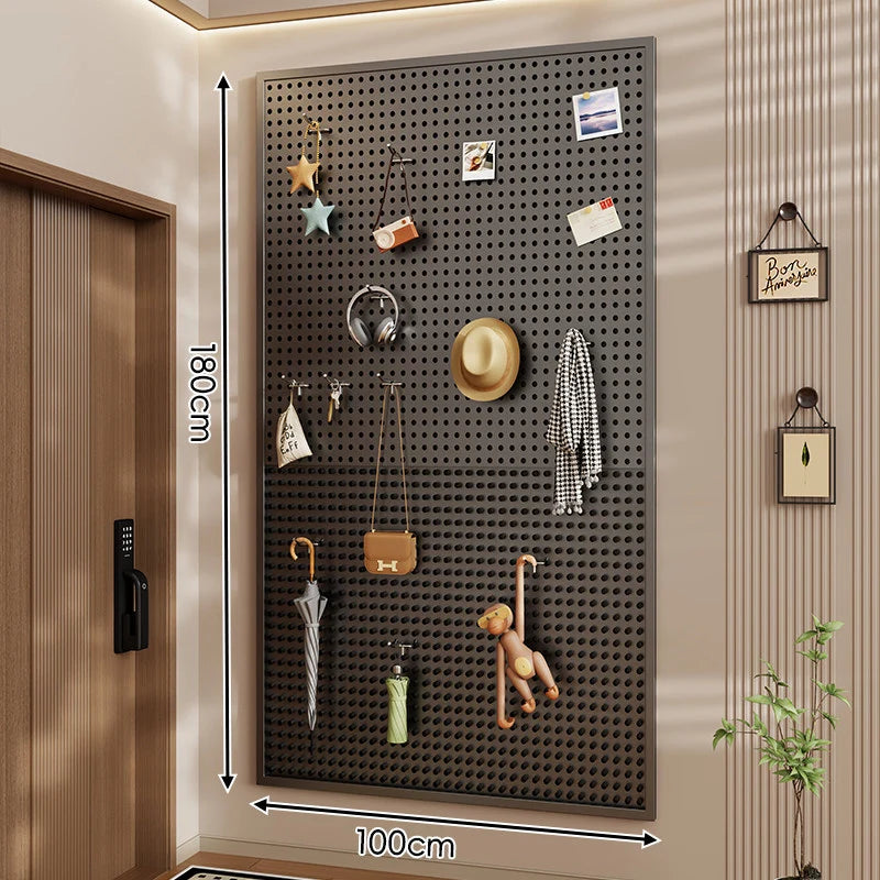 Wall-Mounted Pegboard Organizer Modular Grid 10 Hooks Included