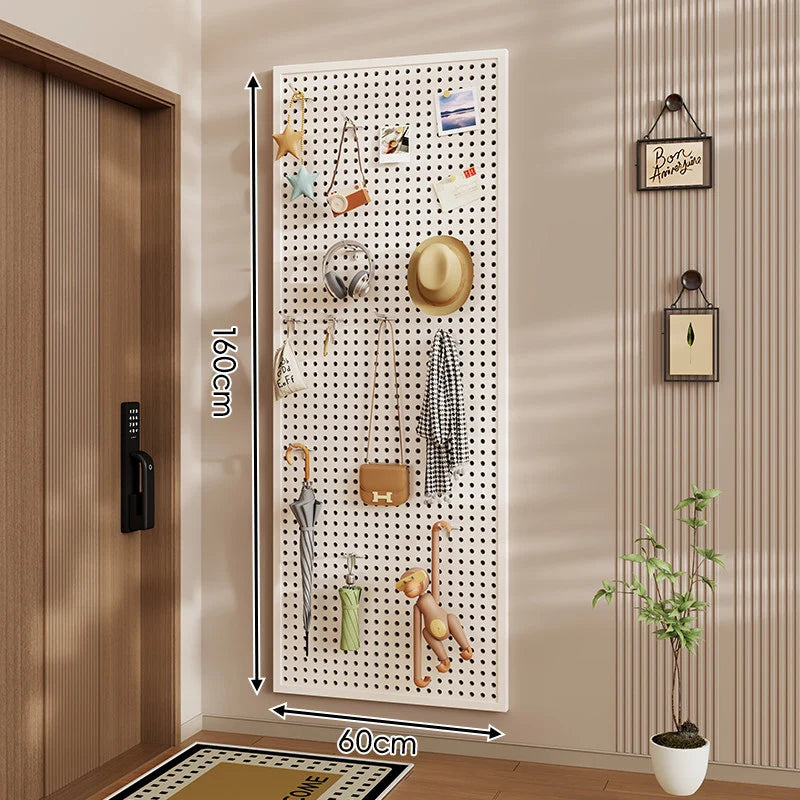 Wall-Mounted Pegboard Organizer Modular Grid 10 Hooks Included