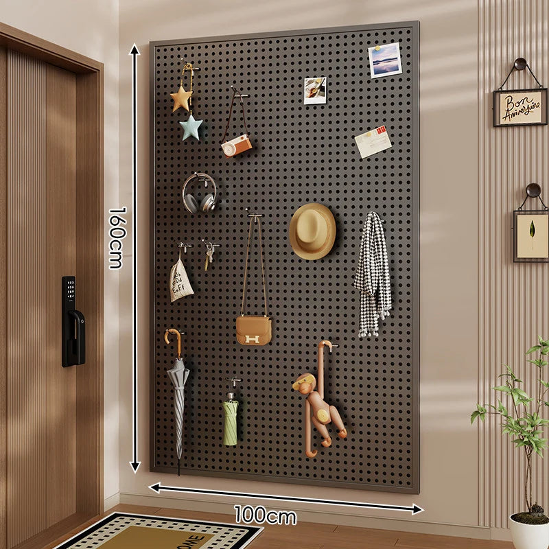 Wall-Mounted Pegboard Organizer Modular Grid 10 Hooks Included
