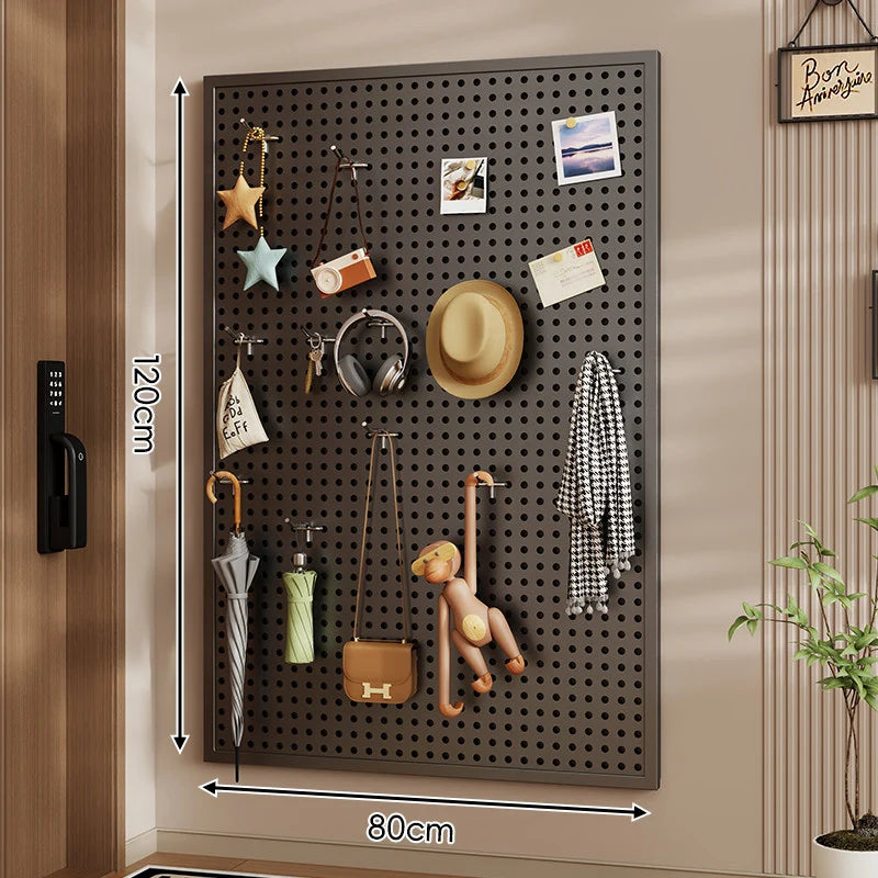 Wall-Mounted Pegboard Organizer Modular Grid 10 Hooks Included