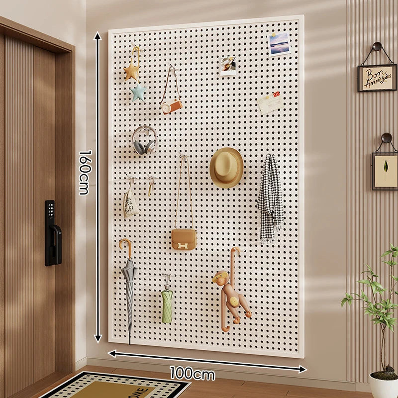 Wall-Mounted Pegboard Organizer Modular Grid 10 Hooks Included