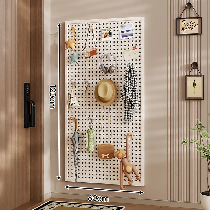 Wall-Mounted Pegboard Organizer Modular Grid 10 Hooks Included
