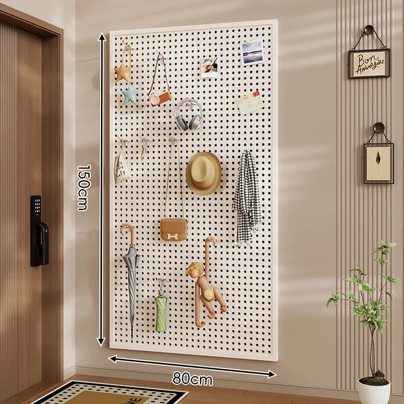 Wall-Mounted Pegboard Organizer Modular Grid 10 Hooks Included