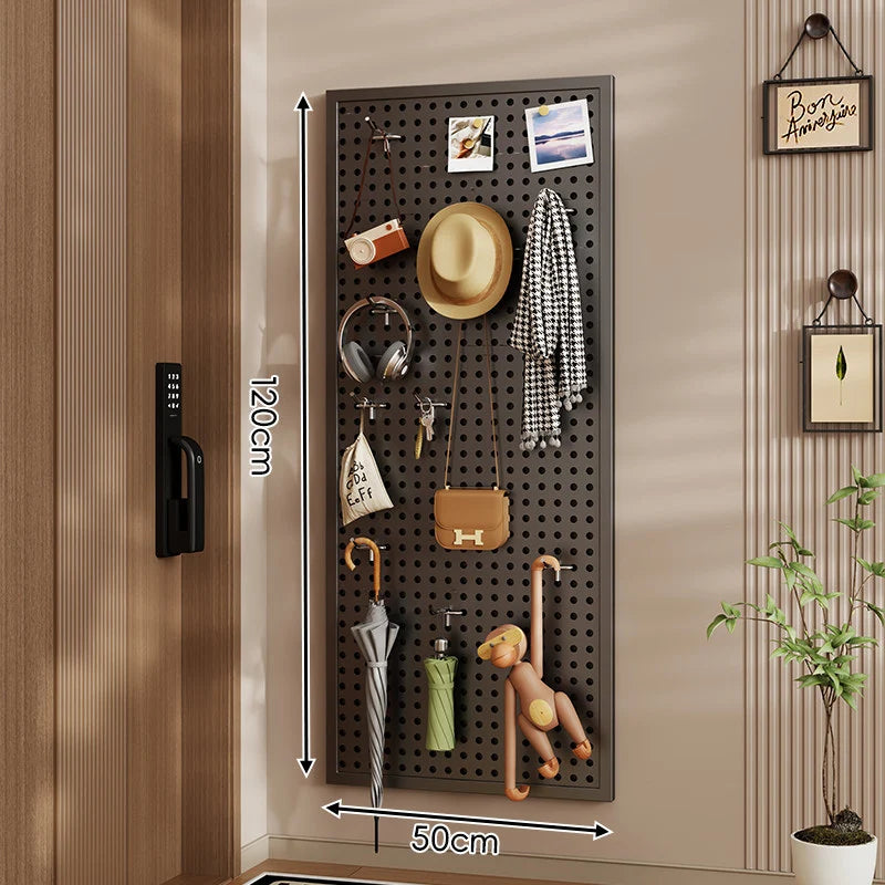 Wall-Mounted Pegboard Organizer Modular Grid 10 Hooks Included