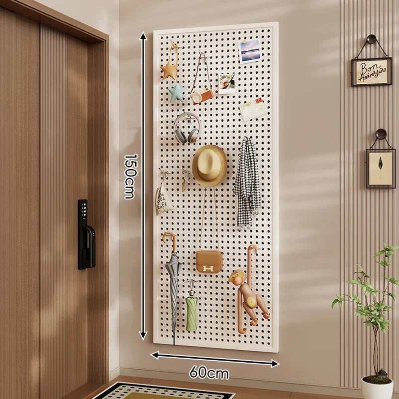 Wall-Mounted Pegboard Organizer Modular Grid 10 Hooks Included