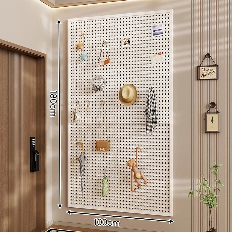 Wall-Mounted Pegboard Organizer Modular Grid 10 Hooks Included