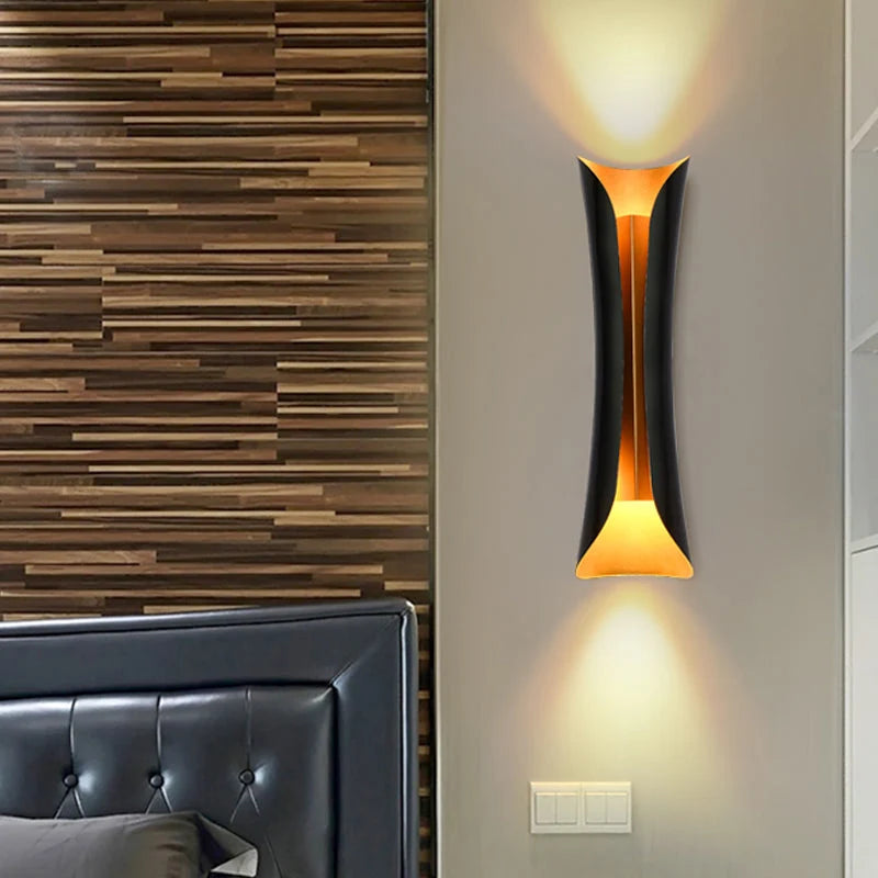 Wall Sconce Black Folded Metal Concealed LED