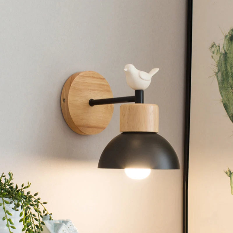 Wall Sconce Carved Timber Concealed LED No Glare