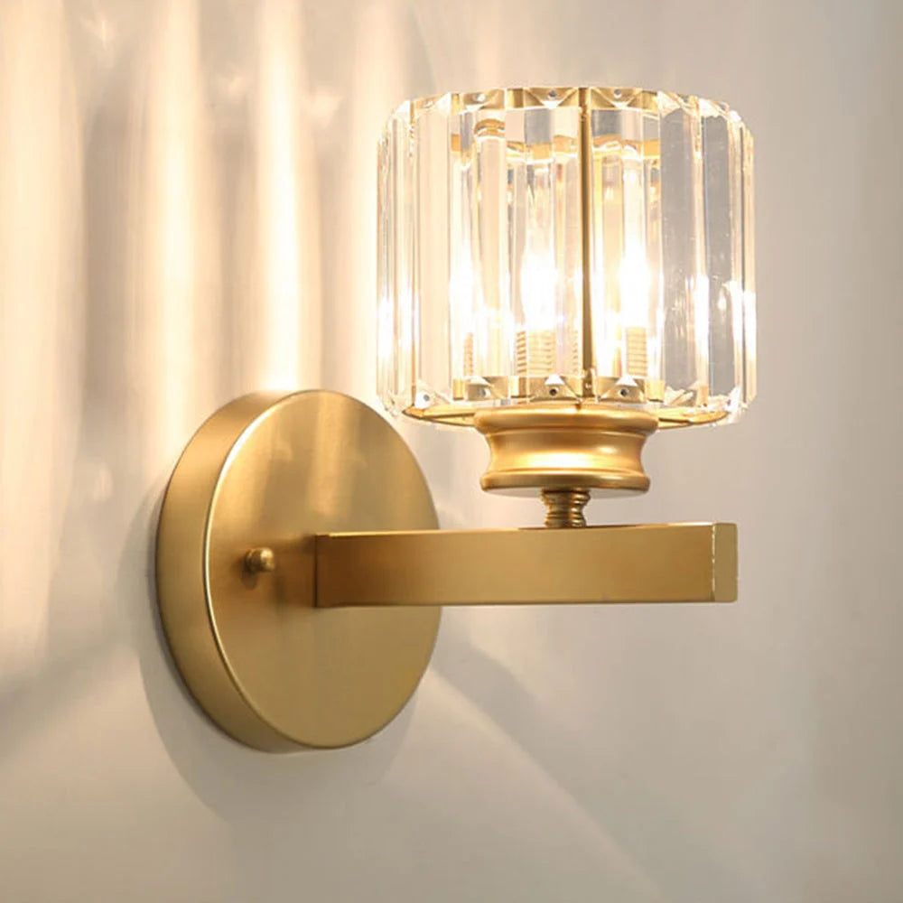 Wall Sconce Cut Crystal & Iron Frame