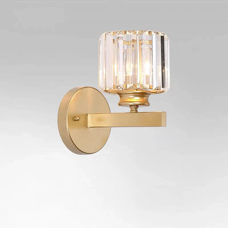 Wall Sconce Cut Crystal & Iron Frame