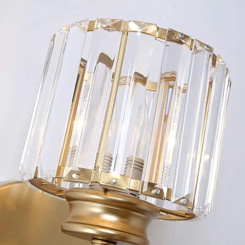 Wall Sconce Cut Crystal & Iron Frame