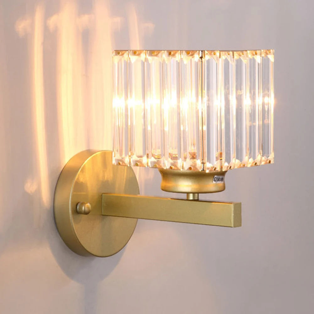 Wall Sconce Cut Crystal & Iron Frame