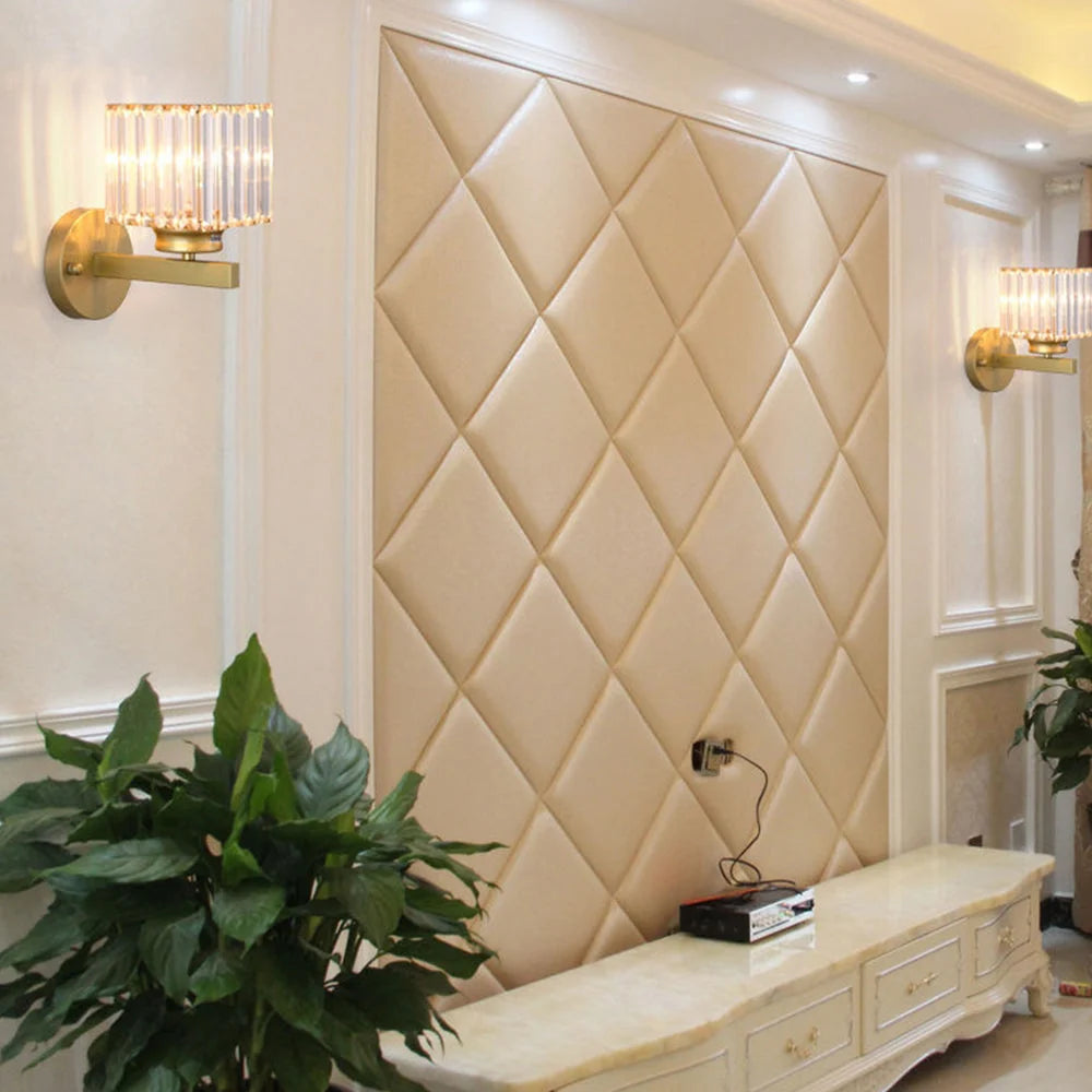 Wall Sconce Cut Crystal & Iron Frame