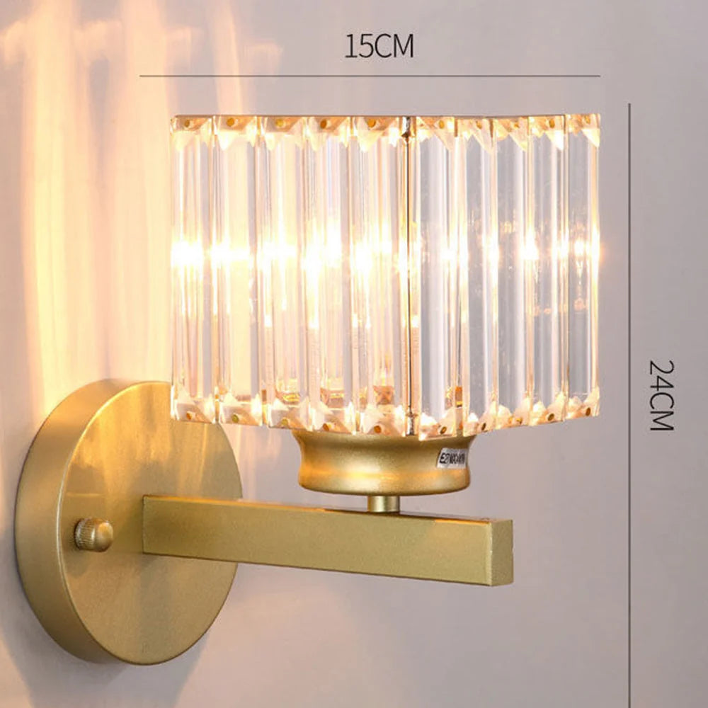 Wall Sconce Cut Crystal & Iron Frame