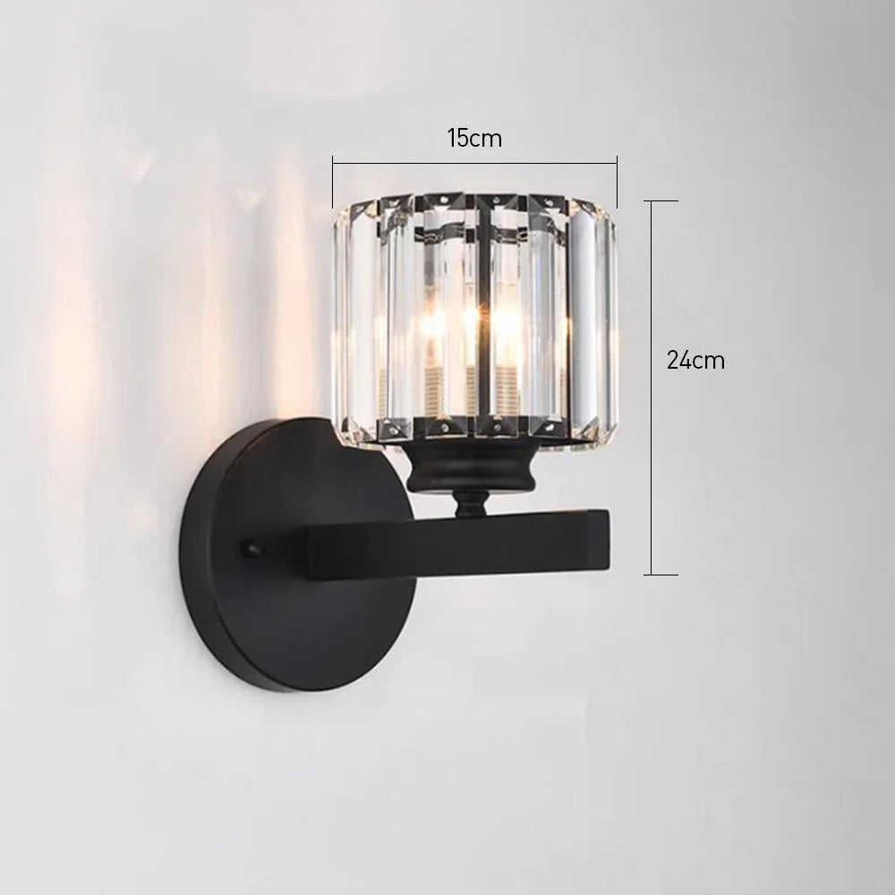 Wall Sconce Cut Crystal & Iron Frame