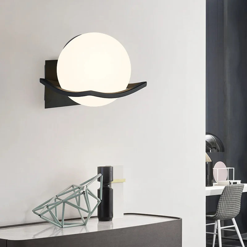 Wall Sconce Glass Globe Even Lighting