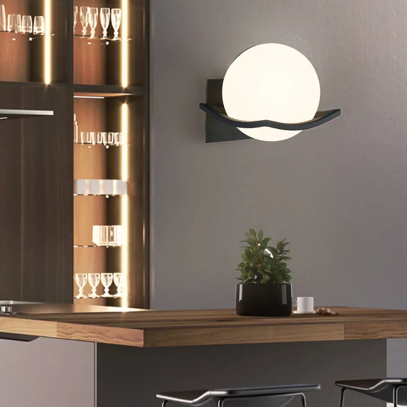 Wall Sconce Glass Globe Even Lighting