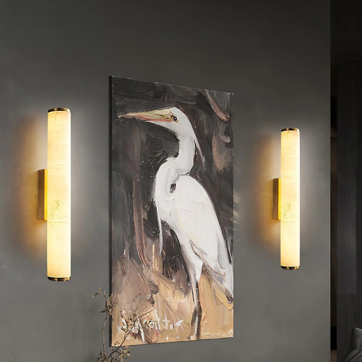 Wall Sconce Marble Copper-Look Finish Warm White LED