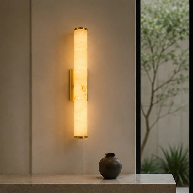 Wall Sconce Marble Copper-Look Finish Warm White LED