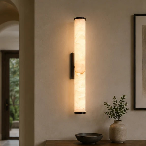 Wall Sconce Marble Copper-Look Finish Warm White LED