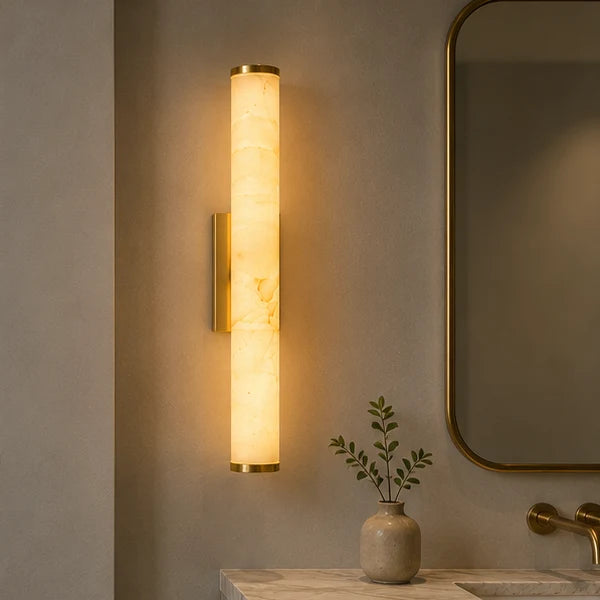 Wall Sconce Marble Copper-Look Finish Warm White LED