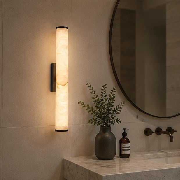 Wall Sconce Marble Copper-Look Finish Warm White LED