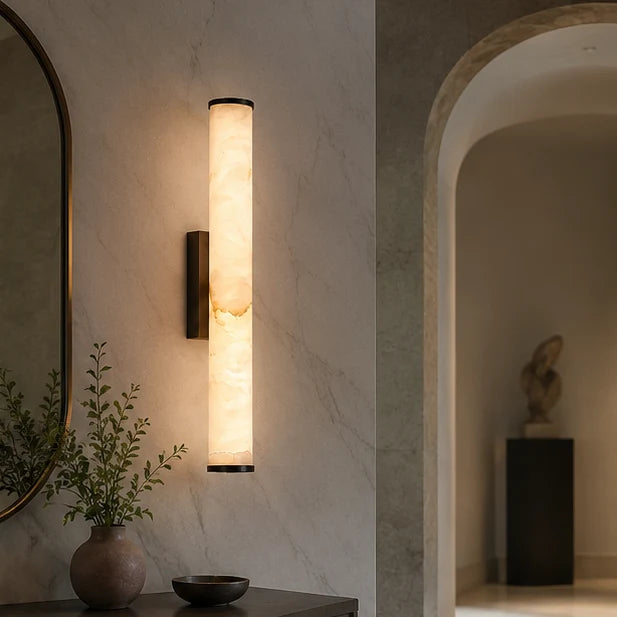 Wall Sconce Marble Copper-Look Finish Warm White LED