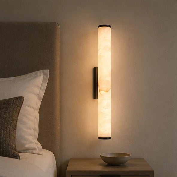 Wall Sconce Marble Copper-Look Finish Warm White LED