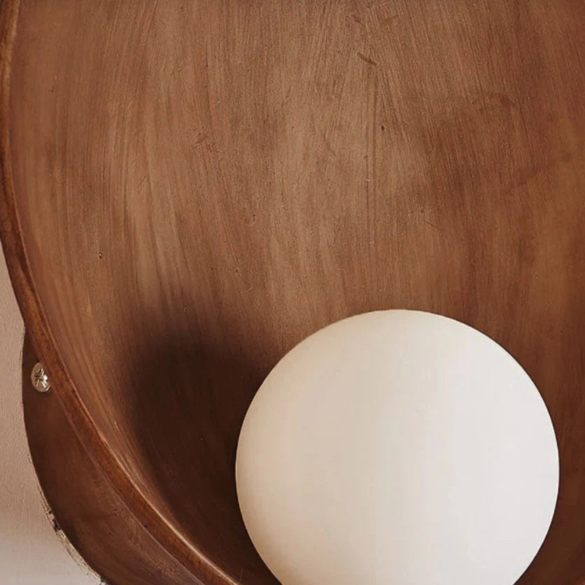 Wall Sconce Round Resin Diffuser Glare-Free
