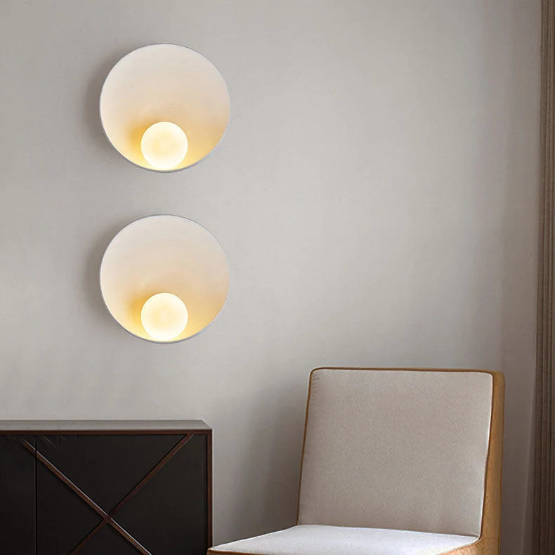 Wall Sconce Round Resin Diffuser Glare-Free