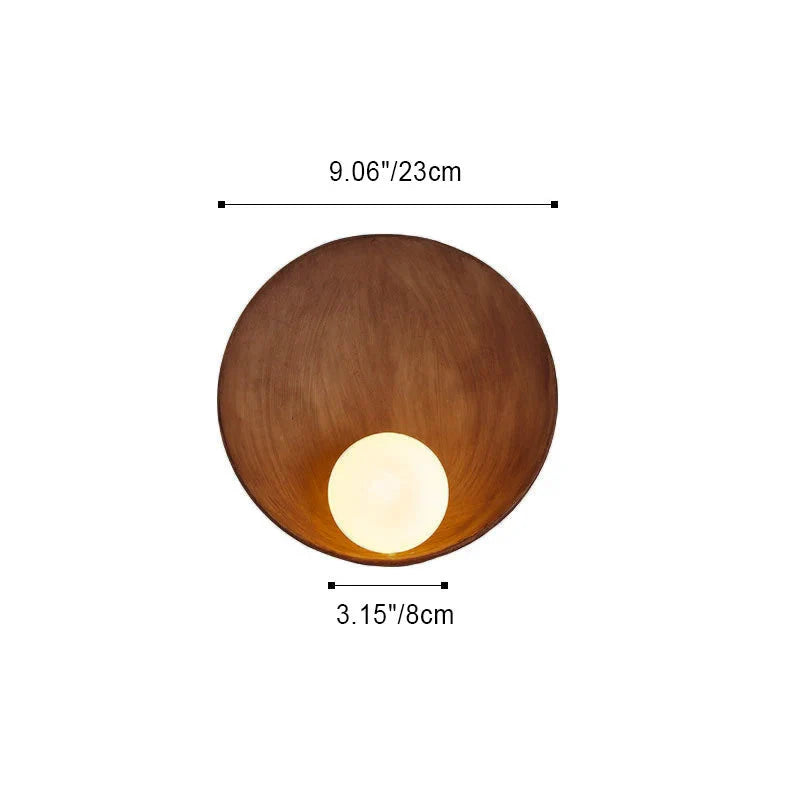 Wall Sconce Round Resin Diffuser Glare-Free