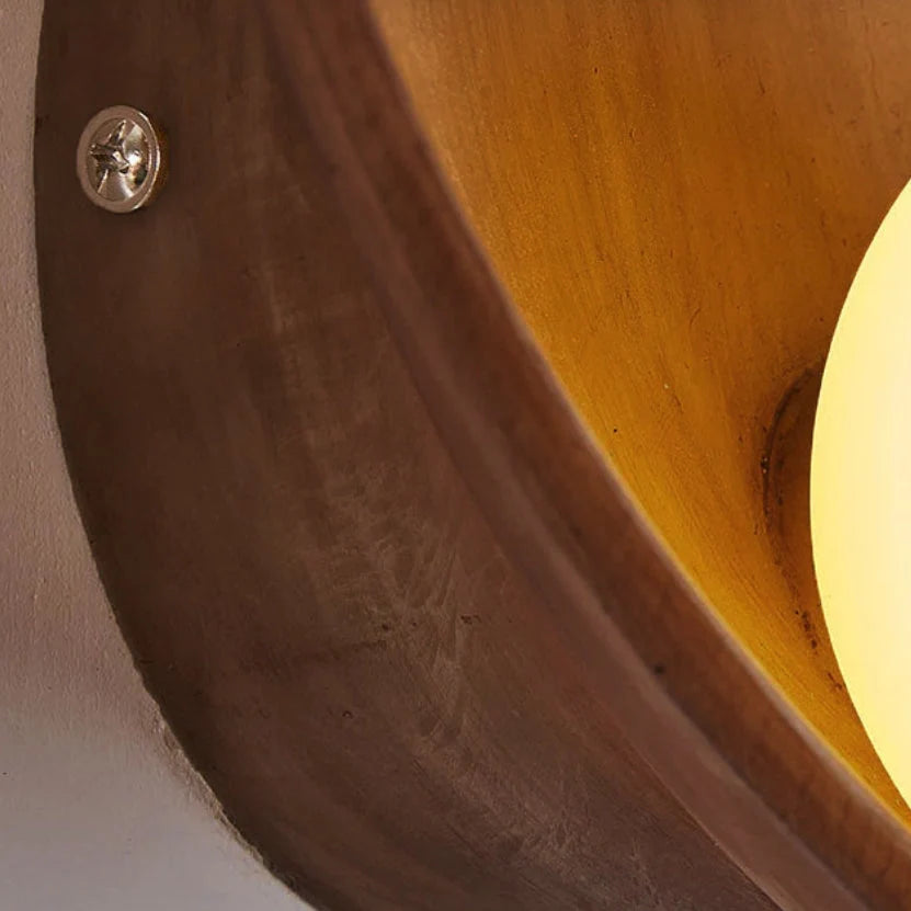 Wall Sconce Round Resin Diffuser Glare-Free