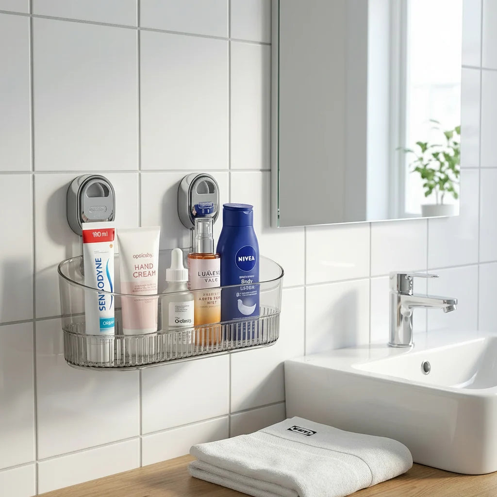 Wall Shelf No-Drill Adhesive Space-Saving Kitchen & Bathroom