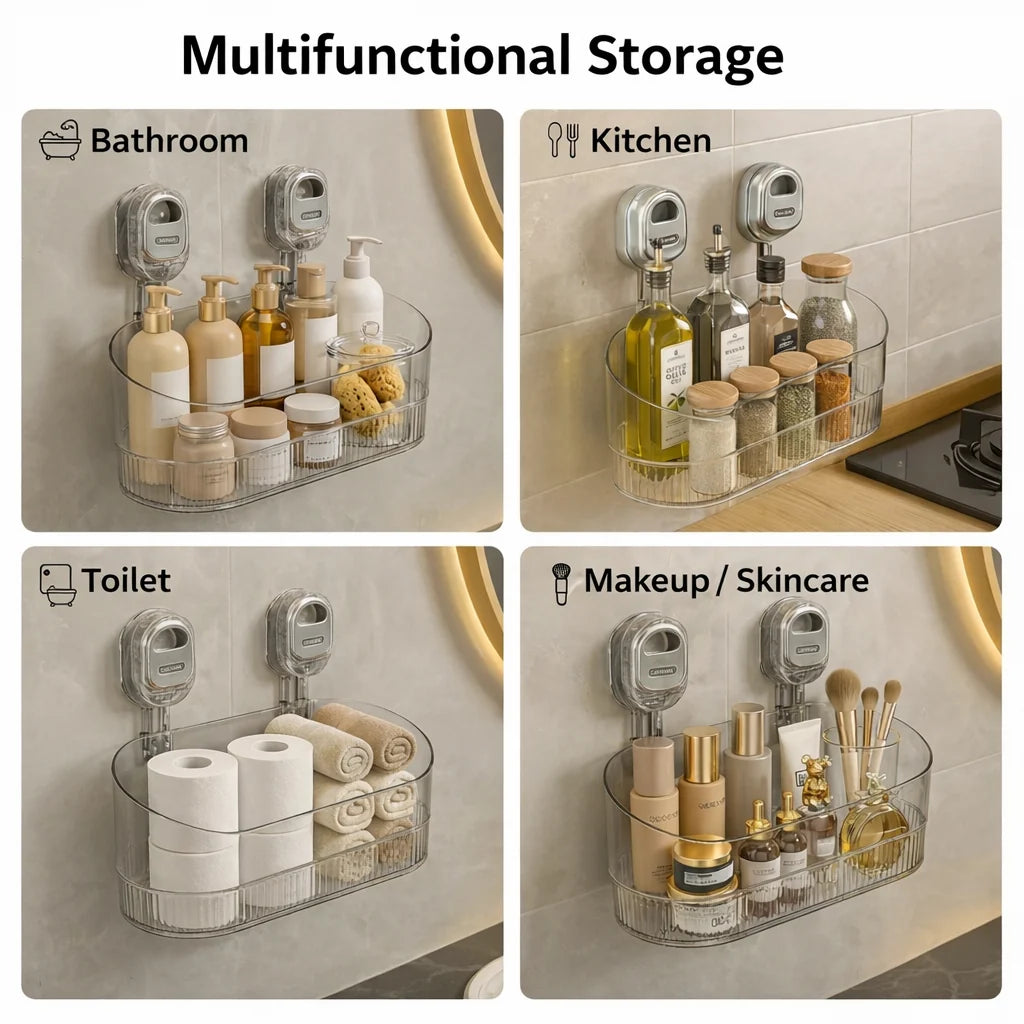 Wall Shelf No-Drill Adhesive Space-Saving Kitchen & Bathroom