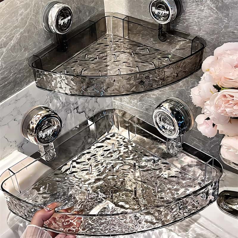 Wall Shelf Suction Cup Mount Drill-Free Space-Saving Storage