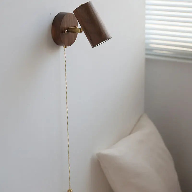 Wall Spotlight Walnut Integrated LED Adjustable Pivot