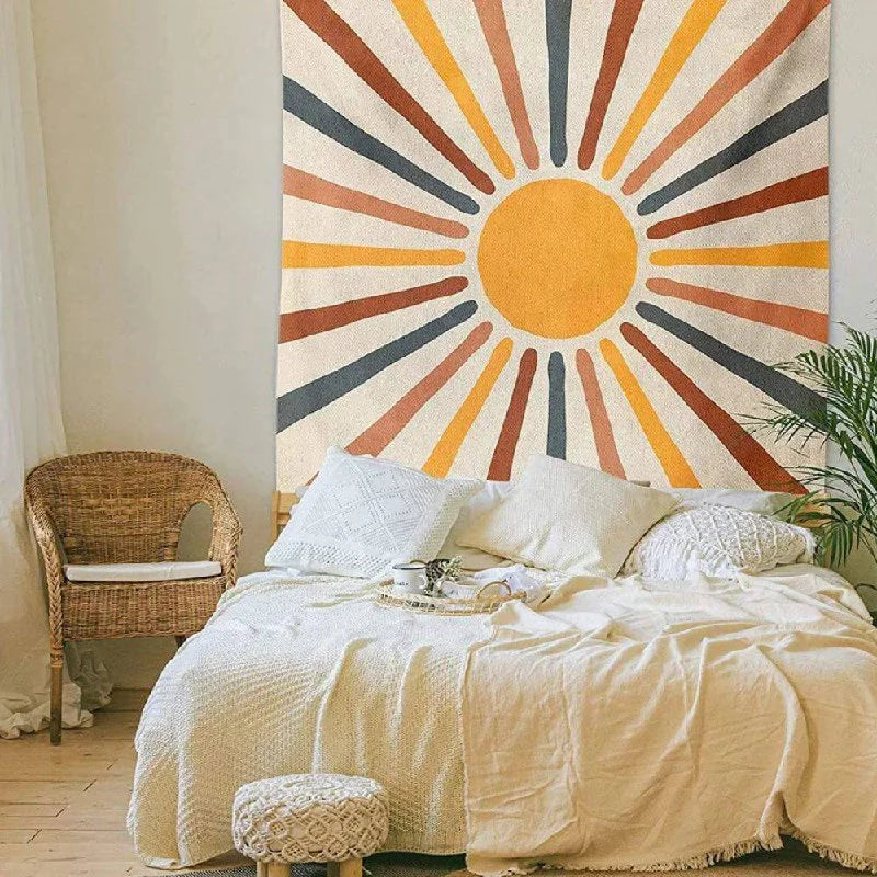 Wall Tapestry Boho Sun Polyester-Cotton Blend