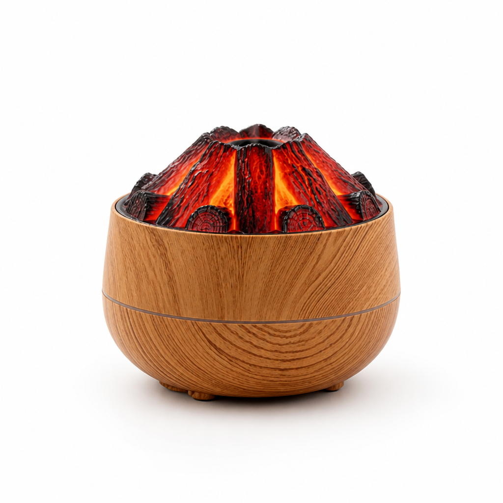 Warm Flame LED & Fine Mist USB-Powered Essential Oil Diffuser