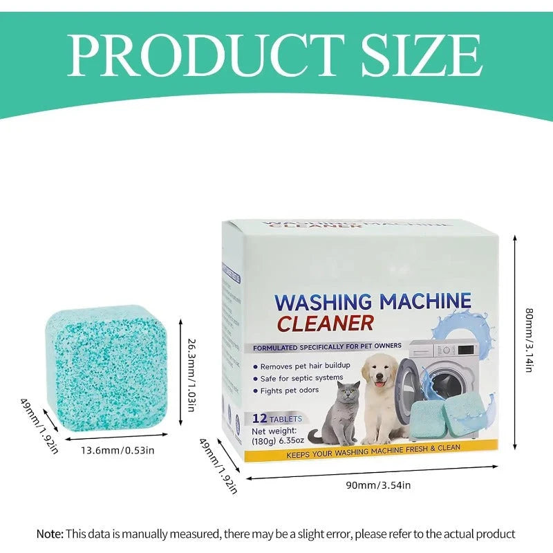 Washing Machine Cleaner Tablets Pet Hair & Odor Control