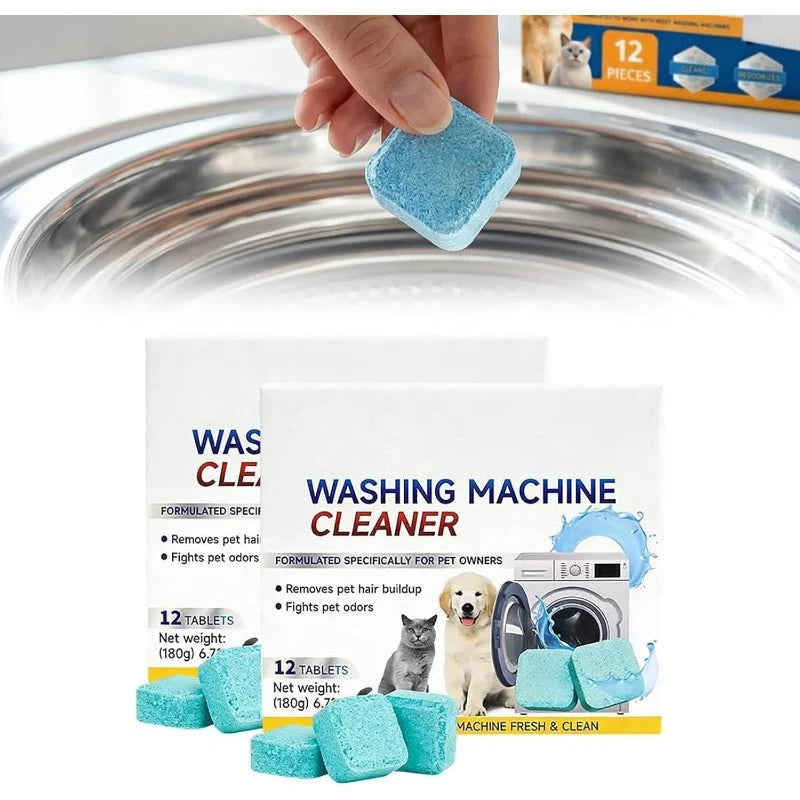Washing Machine Cleaner Tablets Pet Hair & Odor Control