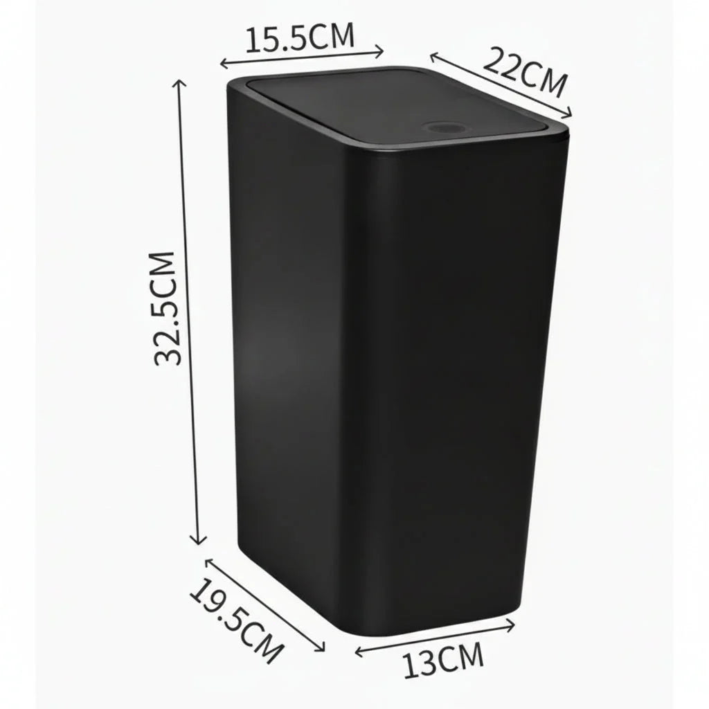 Waste Bin Slim Push-Button Lid 2.6 Gallon