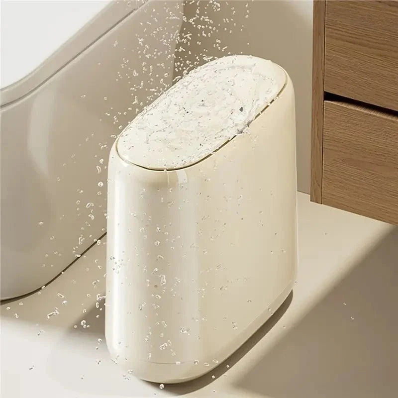 Waste Bin Slim Space-Saving Plastic 6.1-Inch
