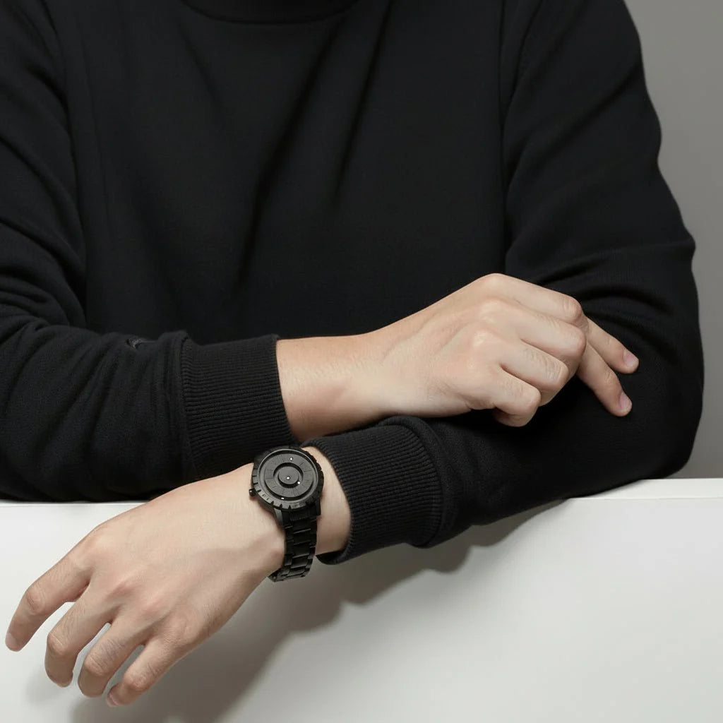 Watch Magnetic Ball Time Display Stainless Steel Mesh Band