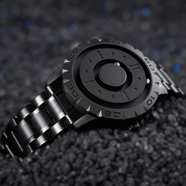 Watch Magnetic Ball Time Display Stainless Steel Mesh Band