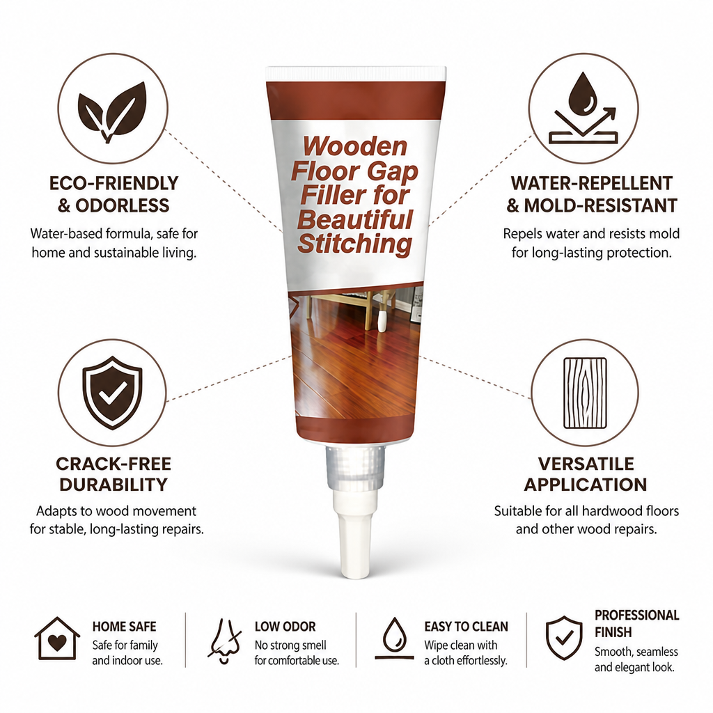 Water-Based Eco-Friendly Water-Repellent & Mold-Resistant Wood Floor Filler