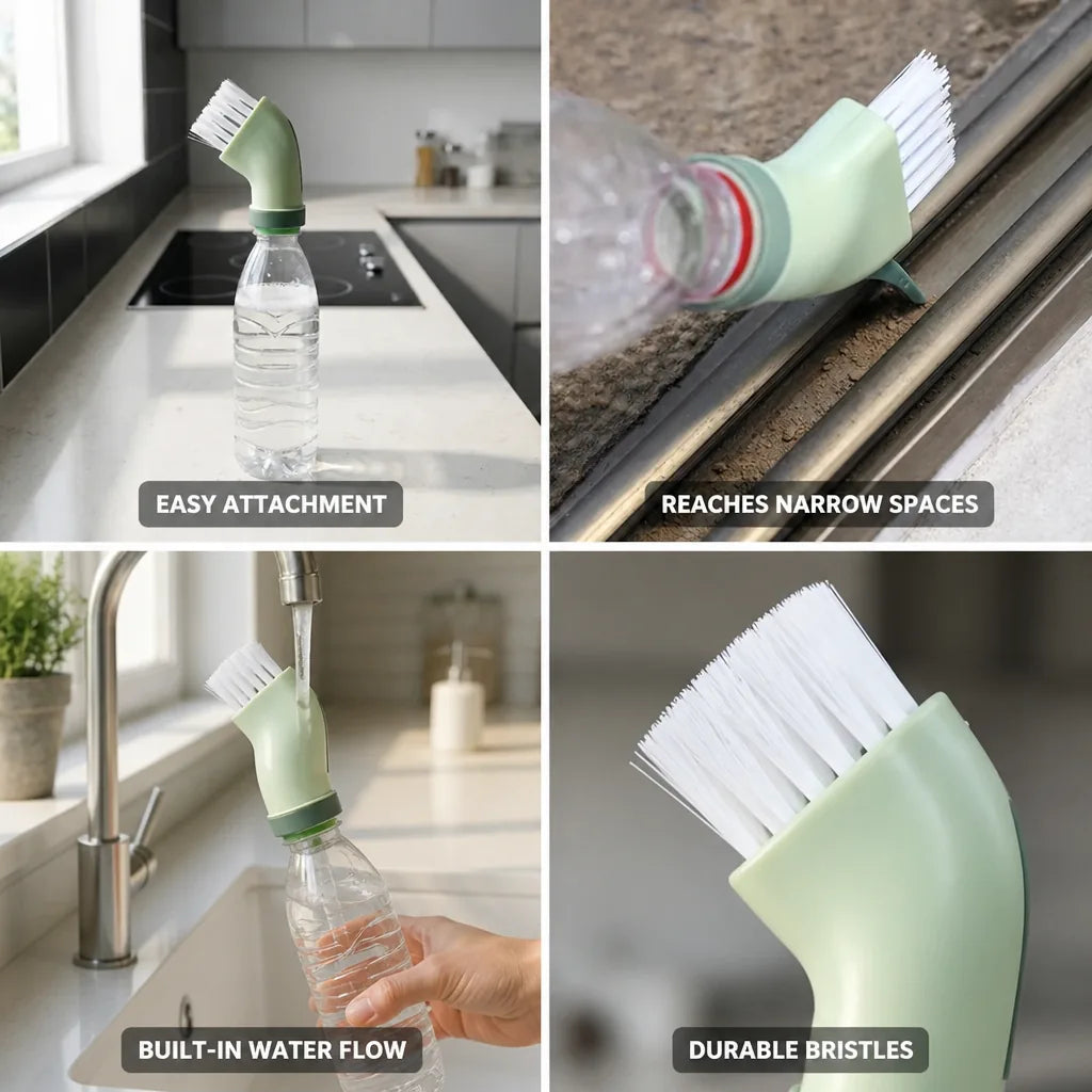 Water Bottle Brush Angled Screw-On Water Flow